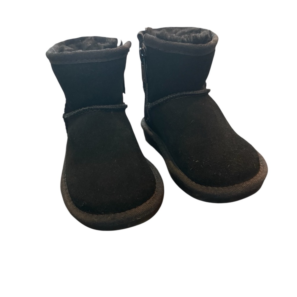 NWOT Koolaburra Toddler Black Short Suede winter Ugg Boots w faux fur lining 5 - Picture 6 of 9